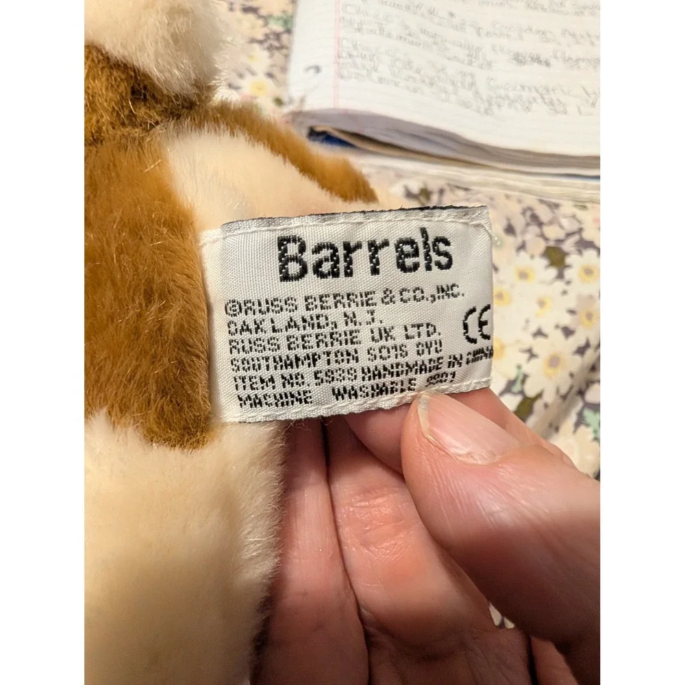 Russ Berrie Pedigree Pups Barrels Saint Bernard Puppy Plush Small Deadstock NWT